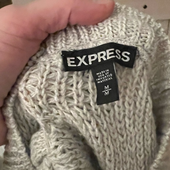 Express Lace-Up Back Sweater - Cream - Picture 4 of 7